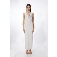 Tall Fluid Tailored Cowl Neck Backless Maxi Dress