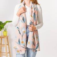 My Posh Shop Women's Coral Floral Sketch Scarf