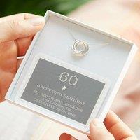 My Posh Shop Women's 60th Birthday Sterling Silver Ring Necklace | Size: 18 inches