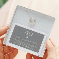 My Posh Shop Women's 40th Birthday Sterling Silver Rings Necklace | Size: 18 inches