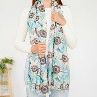 My Posh Shop Women's Green Abstract Sunflower Print Scarf