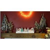 Xmas Haus Festive Light Up LED Wood Village Scene in White