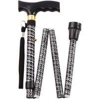 Aidapt Extendable Plastic Handled Walking Stick with Engraved Pattern Black