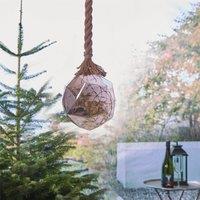 Luxform Hemp Rope Dented Globe Led Battery Light in Brown