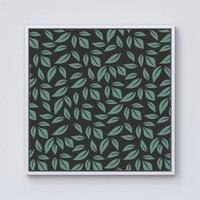 Warren Reed - Designer Delicate Leaf Framed Canvas in Off-White | Size: w10 inch x h10 inch