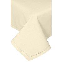 Homescapes Plain Cotton Tablecloth, 137cm x 228cm in Cream | Size: 137 cm x 228 cm