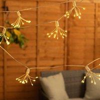 ValueLights Solar Powered Outdoor Garden String Lights (Starburst) in Clear