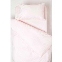 Homescapes Cotton Stripe Cot Bed Duvet Cover Set 330 Thread Count in Pink