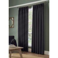 Luxury Living Pencil Pleat Blackout Curtains in Charcoal | Size: 117 cm width x 183 cm drop