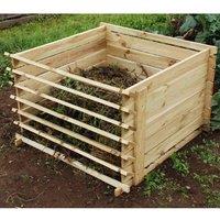 530L Outdoor Wooden Compost Bin Composter with Slatted Design 92cm