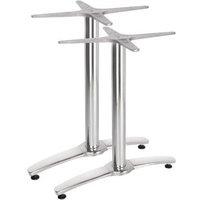netfurniture Alome Aluminium Twin Leg Table Base in Silver