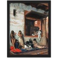 Artery8 Wall Art Print Gerome Slave Market Women Painting Large Framed Wall Dcor Art in Light Oak | Size: W18 x H24