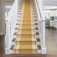 runrug Beige Key Stair Carpet Runner | Size: 70 cm x 630 cm