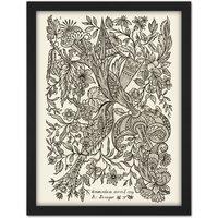 Artery8 Wall Art Print Alexander Senegat Design For Textiles Etching Large Framed Wall Dcor Art in Light Oak | Size: W18 x H24