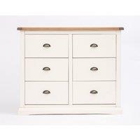 Cabinet Bits Cosenza 6 Drawer Chest of Drawers Brass Cup Handle in Off-White