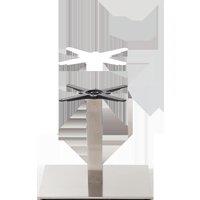 netfurniture Rectangular Stainless Steel Table Base - Single Coffee Height - 480Mm in Silver