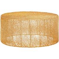 Orsina Gold Finish Iron Coffee Table, Nest Effect Cocktail Table with Circular Iron Frame, Unique Console Table