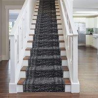 runrug Stair Runner Carpet for Staircases - Soft & Comfy, 9mm - 'Afrikans' in Grey | Size: 70 cm x 660 cm