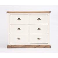 Cabinet Bits Tropea 6 Drawer Chest of Drawers Brass Cup Handle in Off-White