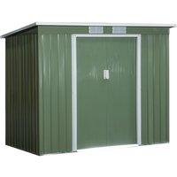 OUTSUNNY 7 x 4ft Metal Garden Storage Shed w/ Double Door Green