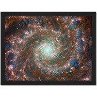 Artery8 Wall Art Print NASA James Webb Hubble Space Telescope The Phantom Galaxy Across the Spectrum Large Framed Wall Dcor Art | Size: W18 x H24