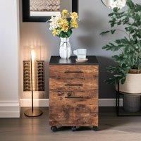 Rafaelo Mobilia 3 Drawer Filing Cabinet With Lockable Wheels in Brown