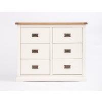 Cabinet Bits Cosenza 6 Drawer Chest of Drawers Bras Drop Handle in Off-White