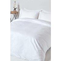 Homescapes Egyptian Cotton Duvet Cover with Pillowcase 1000 TC in White | Size: King