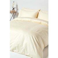 Homescapes Egyptian Cotton Duvet Cover with Pillowcase 1000 TC in Cream | Size: Double