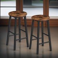 Rafaelo Mobilia Set of 2 Bar Stools 65CM Height in Brown