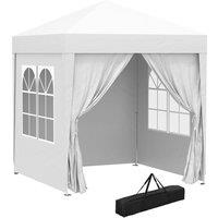 OUTSUNNY 2mx2m Pop Up Gazebo Party Tent Canopy Marquee with Storage Bag in White