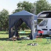 OUTSUNNY 2mx2m Pop Up Gazebo Party Tent Canopy Marquee with Storage Bag in Blue