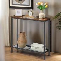 Rafaelo Mobilia Console Table With Mesh Shelf in Brown