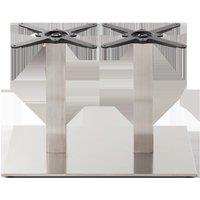 netfurniture Rectangular Stainless Steel Table Base - Twin Coffee Height - 480 Mm in Silver