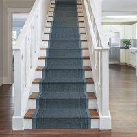 runrug Grey Aztec Stair Carpet Runner | Size: 66 cm x 600 cm