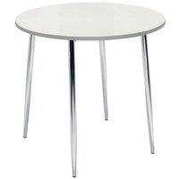 netfurniture Kadi Round Gloss 4 Leg Table Chrome Legs in White