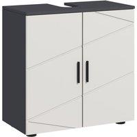 Kleankin Under Sink Cabinet with Double Doors & Shelf 60 x 30 x 60 cm Grey in Light Grey