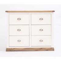 Cabinet Bits Tropea 6 Drawer Chest of Drawers Chrome Cup Handle in Off-White