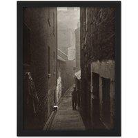 Artery8 Wall Art Print Annan Slums Man Glasgow Scotland Photo Large Framed Wall Dcor Art in Light Oak | Size: W18 x H24