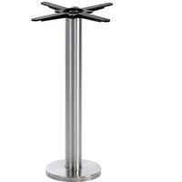 netfurniture Stainless Steel Round Floor Fixed Table Base - Height - 730 Mm in Silver
