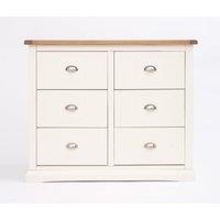 Cabinet Bits Cosenza 6 Drawer Chest of Drawers Chrome Cup Handle in Off-White