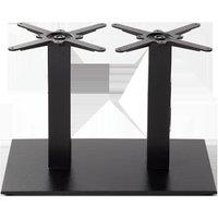 netfurniture Black Cast Iron Rectangular Table Base - Twin - Coffee Height 480mm