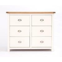Cabinet Bits Lovere 6 Drawer Chest of Drawers Chrome Cup Handle in Off-White