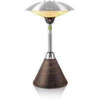 Primrose 2.1kw Table Top Infrared Electric Outdoor Patio Heater Brown Rattan