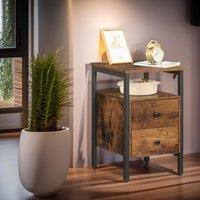 Rafaelo Mobilia Bedside Table with 2 Drawers in Brown