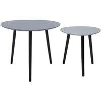 Orsina Grey Set of 2 Nesting Tables, Triangular Nest of Tables with Three Legs, Sturdy Side Tables for Home