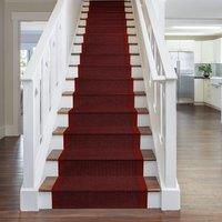 runrug Stair Runner Carpet - Durable, Non-Slip, 7mm - 'Aztec' in Red | Size: 80 cm x 660 cm