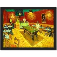 Artery8 Wall Art Print Van Gogh Night Cafe Large Framed Wall Dcor Art in Light Oak | Size: W18 x H24