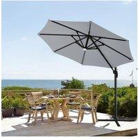2.92m W x 2.92m D Outdoor Round Cantilever Parasol with Solar-Powered LED Lights