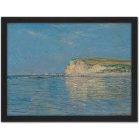 Artery8 Wall Art Print Monet Low Tide Pourville Dieppe Large Framed Wall Dcor Art in Brown | Size: W18 x H24